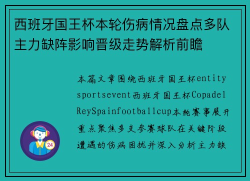 西班牙国王杯本轮伤病情况盘点多队主力缺阵影响晋级走势解析前瞻